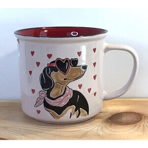 Market Finds Dutches Dog Hearts 18 Oz Ceramic Coffee Mug Valentine's Day Gift